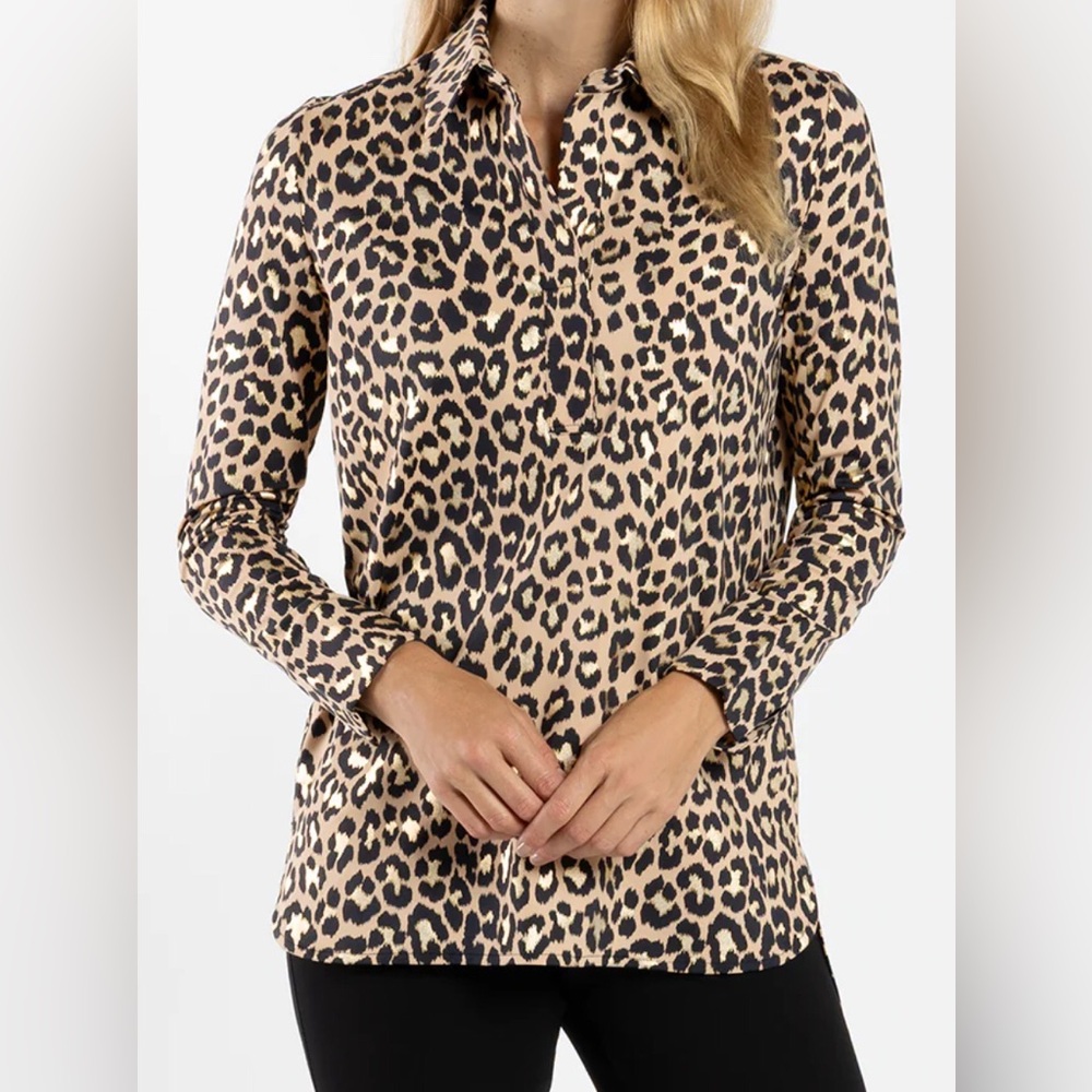 Jude Connally Hadley Top in Fushia cheetah print size medium MINT